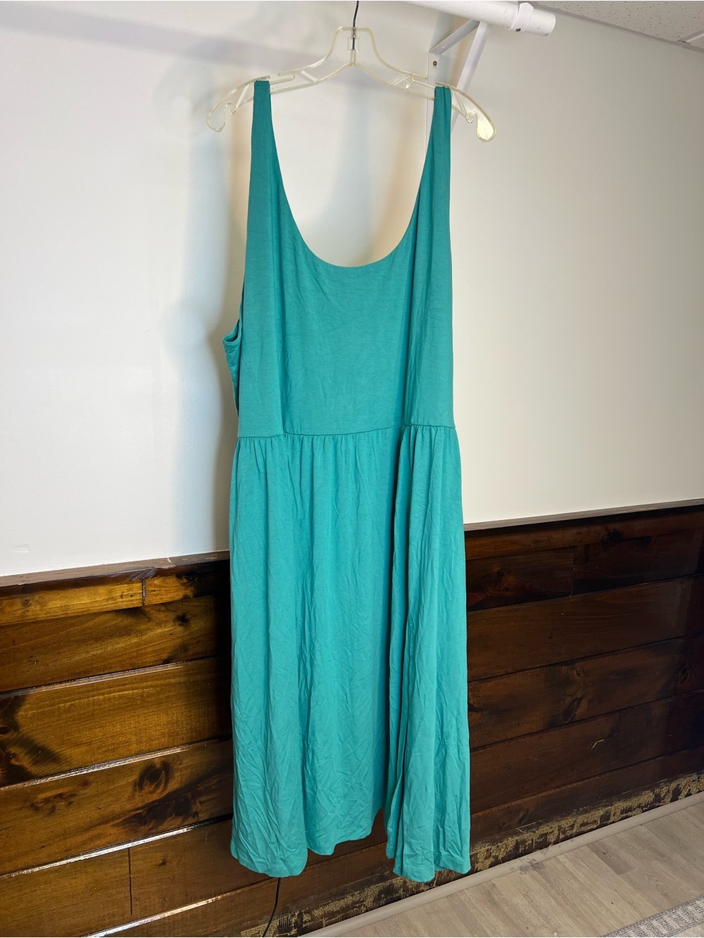 NWT A New Day Stretchy Sleeveless‎ Teal Midi Dress w/ Pockets- 4X